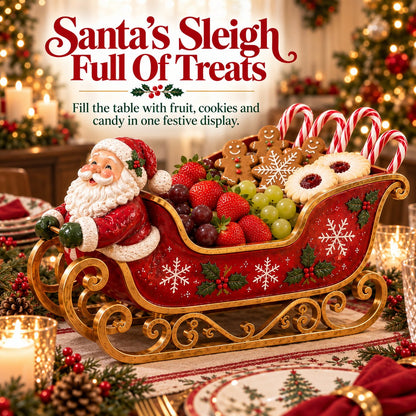 Santa Sleigh Holiday Serving Centerpiece