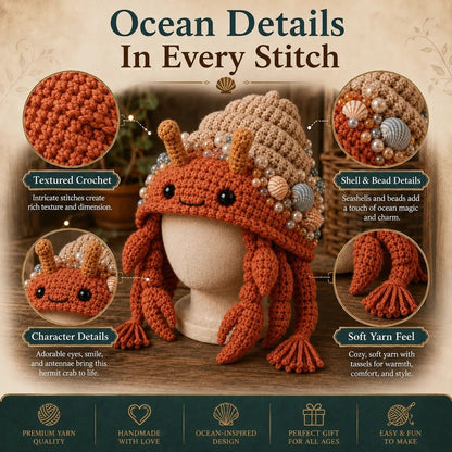🔥 LAST DAY 49% OFF – 🌊✨ Ocean Series Hood Hat DIY Crochet Kit | Premium Soft Yarn Materials with Step-by-Step Guide DIY Handmade Wearable Ocean Character Hood 🧶🎭✨