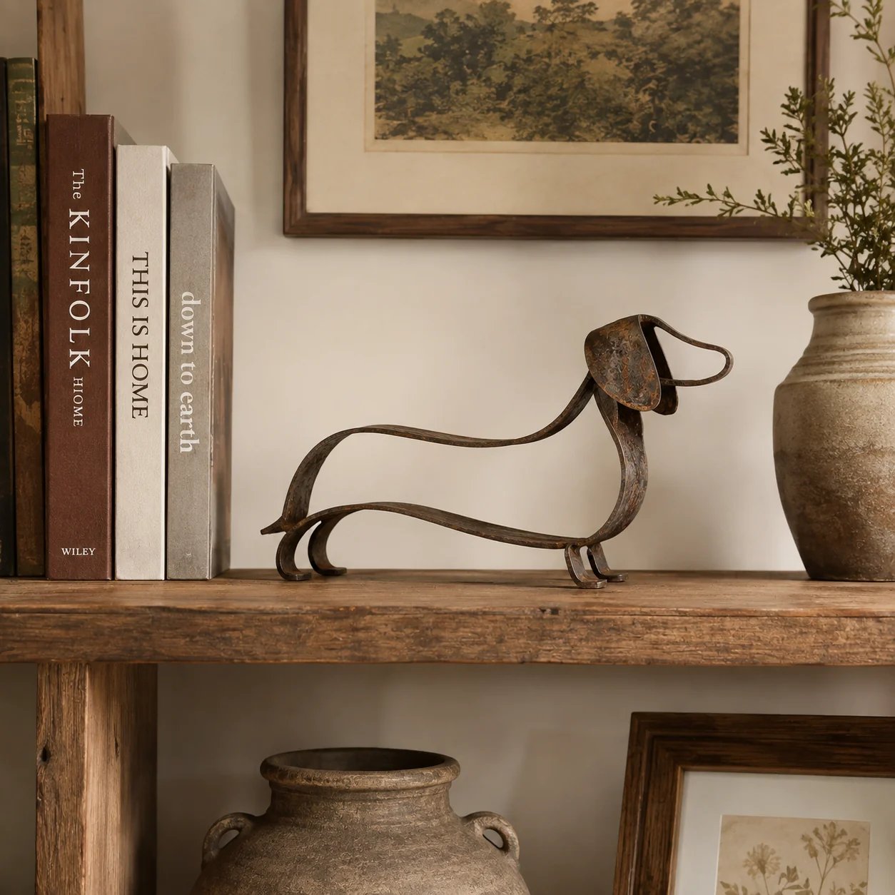 Rustic Charm, Dachshund Style — Metal Sculpture for Home & Garden