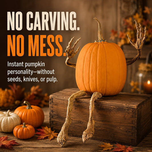 🎃 Poseable Pumpkin Limbs Set, No-Carve Halloween Decorations