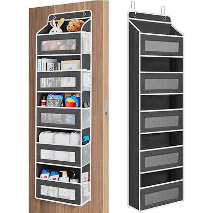 🔥 50% OFF 5-Tier Over-the-Door Organizer – Extra Side Mesh Pockets for More Storage 🚪