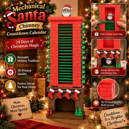 24-Day Santa Claus Chimney Christmas Countdown Advent Calendar Decoration