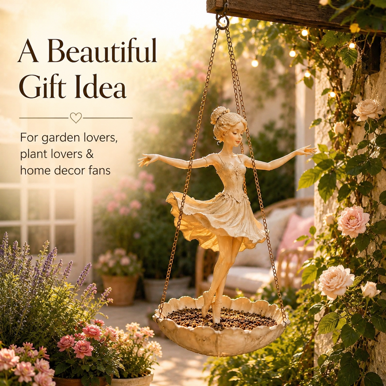 Handcrafted Resin Ballet Dancer Hanging Planter