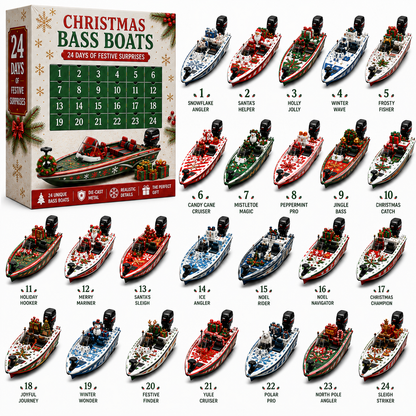 🚤24-Day Bass Boat Advent Calendar – Christmas & Halloween Collectible Boat Edition