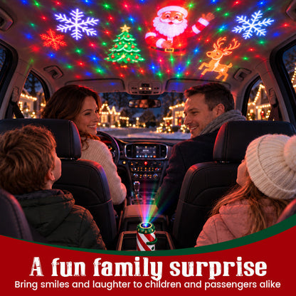 🎄 Merry Ride Christmas Car Projector Light | Up to 24 Patterns