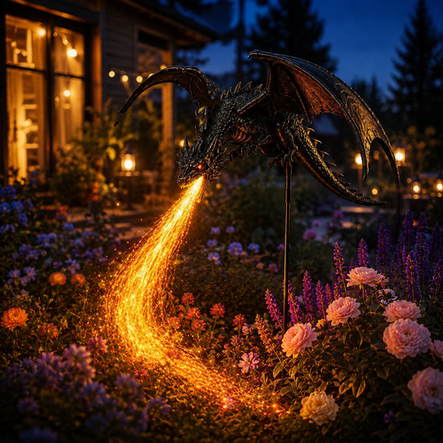 Solar Dragon Fire Garden Light