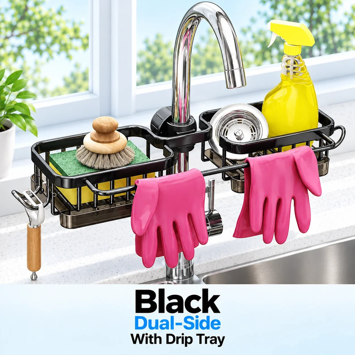 Faucet-Mounted Sink Caddy 🧺 Clutter-Free Sink Organizer