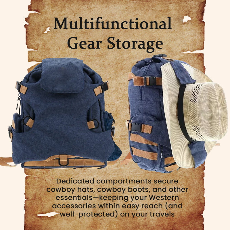 Western Cowboy Backpack – Hat & Boot Carry Design