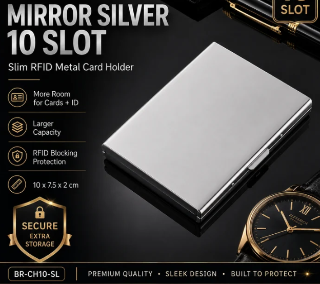 RFID Blocking Metal Card Holder – Slim Accordion Wallet