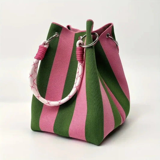 👜🏅Boho Woven Polyester Bucket Bag