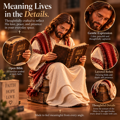 Jesus Reading the Bible — A Quiet Reminder of Faith & Peace