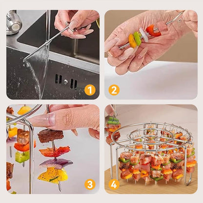 🔥 Air Fryer Skewer Rack | 360° Even Cooking, Crispy & Juicy! 🍢