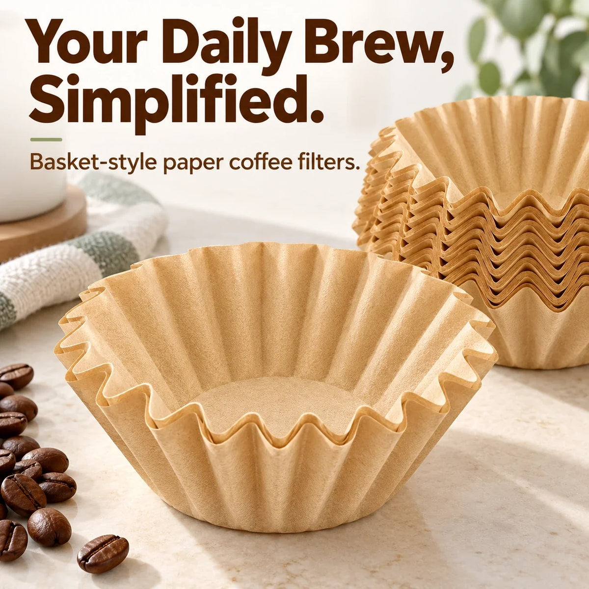Basket-Style Paper Coffee Filters ☕ For Ninja PB041 & PB051