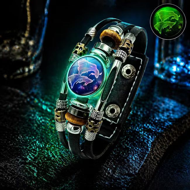 ♈ Glow-in-the-Dark Zodiac Bracelet – 12 Star Signs