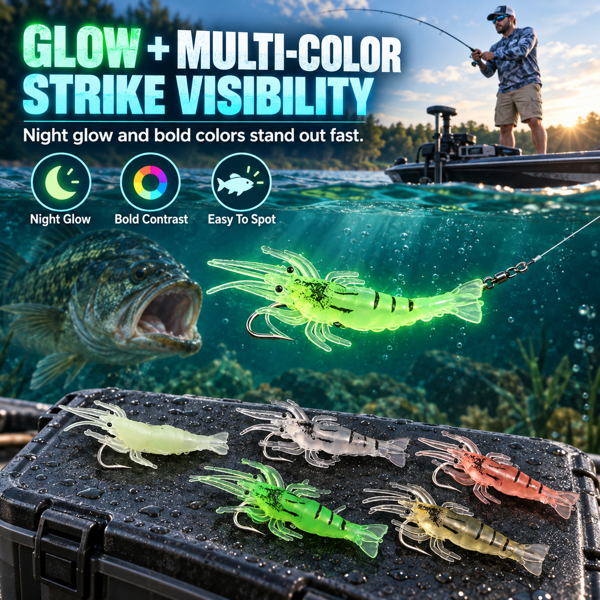 16 Pcs Realistic Grass Shrimp Fishing Lure Set with Box 🦐
