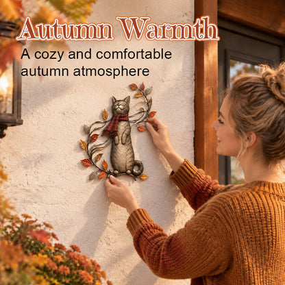 Autumn Cat Metal Wall Decor – Swinging & Standing Cat Designs