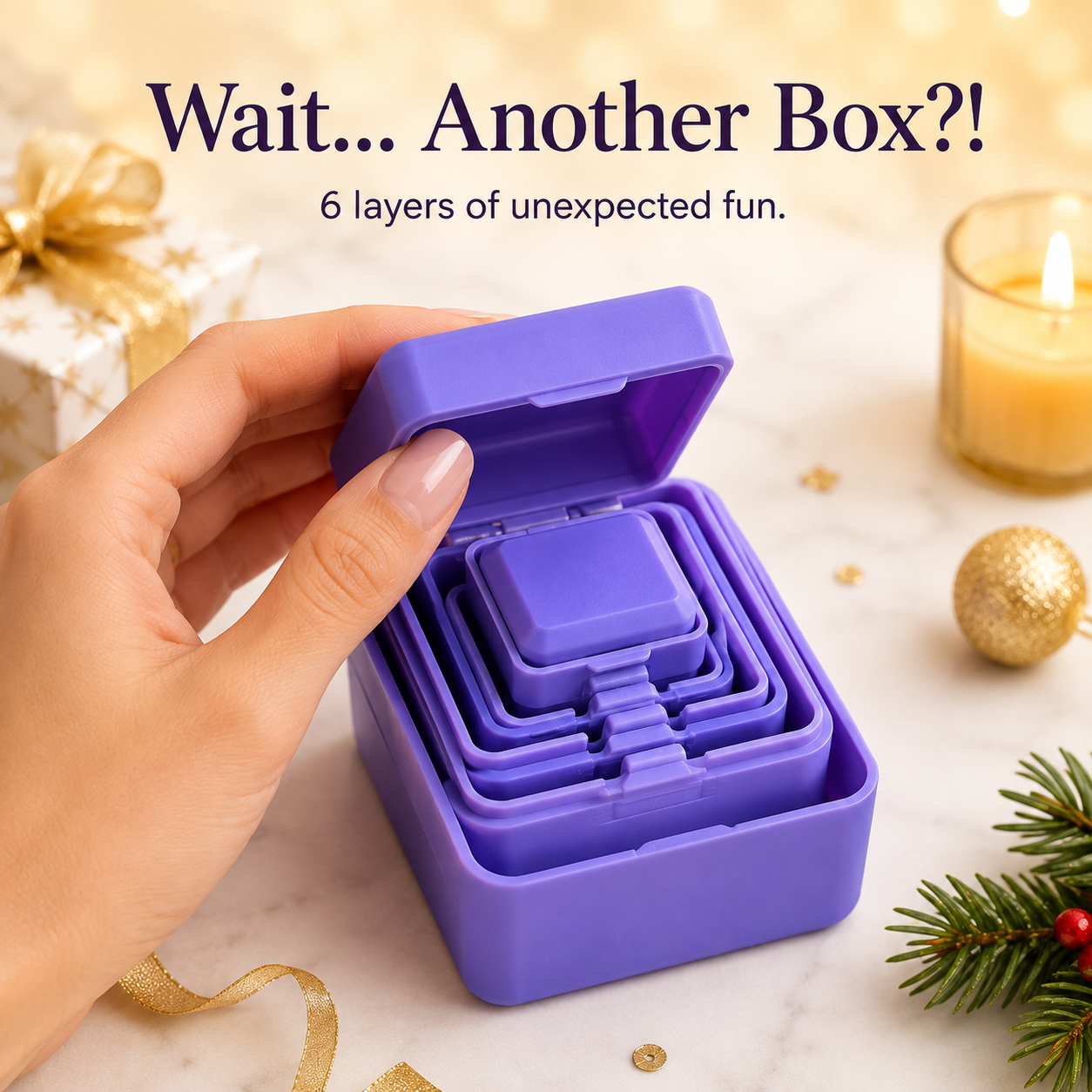 🎁 6-Layer Prank Nesting Box Set with Secret Miniature Figurine Surprise 🤣