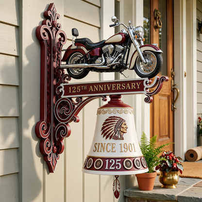 Indian Motorcycle 125th Anniversary Wall-Mounted Hanging Bell