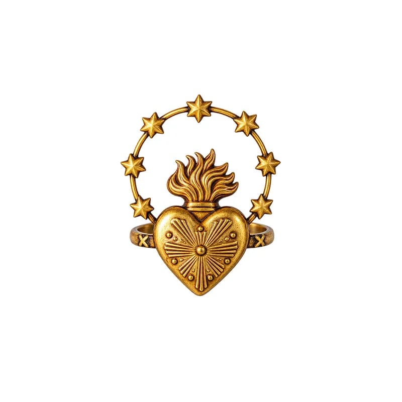 ✝️ Catholic Napkin Rings | Sacred Heart & Virgin Mary Table Decor
