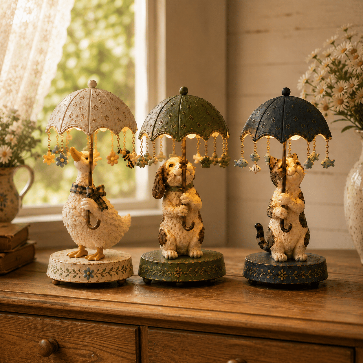 🎁 Vintage animal-shaped lamp with a rotating shade