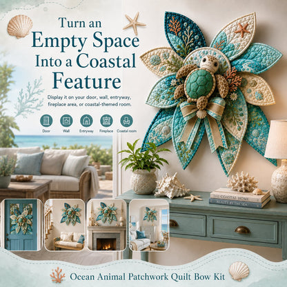 ⏳ Last Day 49% OFF – 🌊 Beginner-Friendly Oversized Ocean Animal Quilted Bow Sewing Kit | Complete Kit with All Tools & Step-by-Step Guide Included 💕