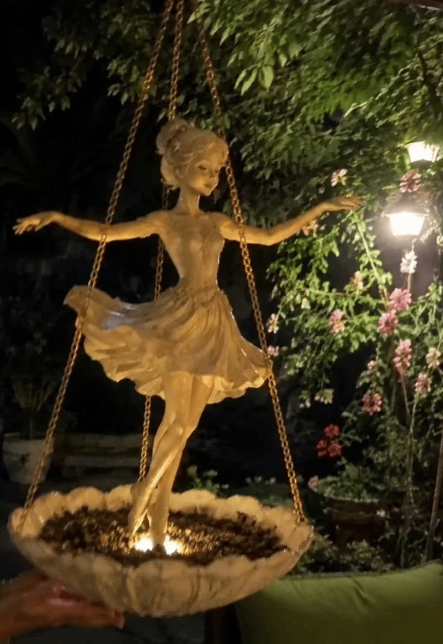 Handcrafted Resin Ballet Dancer Hanging Planter