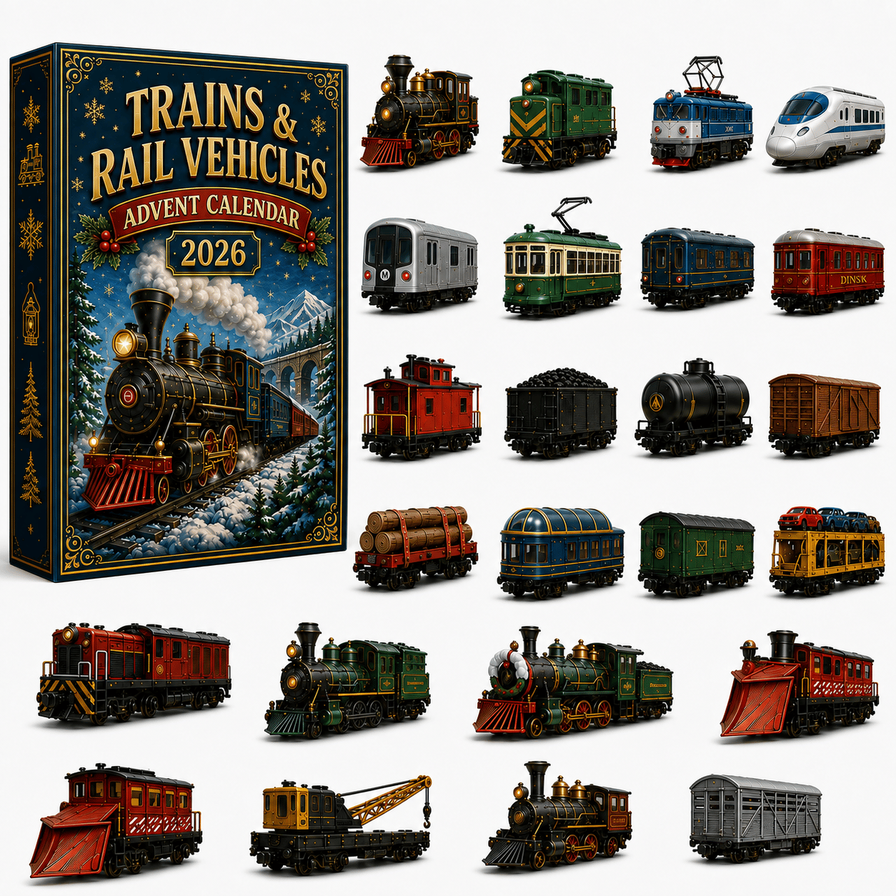 🔥Last Day 49% OFF - 🚂Trains & Rail Vehicles Advent Calendar 2026 – 24 Railway Surprises