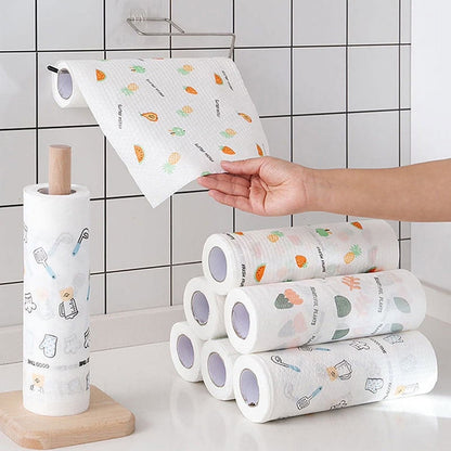 🔥 50PCS Reusable Cleaning Rag Roll – Wash, Reuse & Clean More for Less 🌿