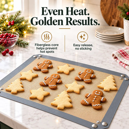 Snap-Lock Silicone Baking Mat -2in-1 Nonstick Oven Liner & RaisedEdge Roasting Mat