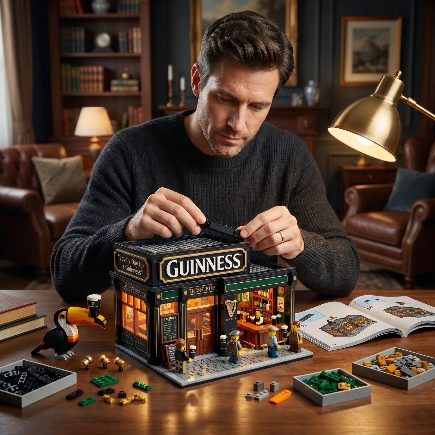 Classic Irish Pub Building Blocks Set