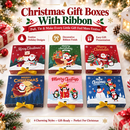 🎄 Christmas Gift Boxes With Ribbon 🎁