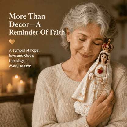 ⏳ Last Day 49% OFF – 🙏 Hand-Crocheted Praying Virgin Mary Hanging Ornament | 35 × 20 cm Handmade Yarn & Fabric Design with Crown, Beads, Crosses & Heart Details 🤍✨
