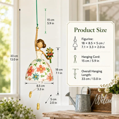 🌸 Whimsical Dancing Lady Hanging Ornament | Vintage Folk-Art Décor with Wind-Activated Swaying Design & Playful Dangling Details ✨