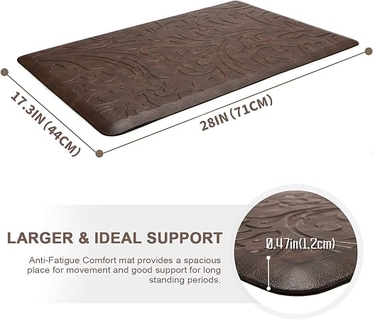 Mexican Inspired Brown Kitchen Anti-Fatigue Mat for Home Kitchen Decor