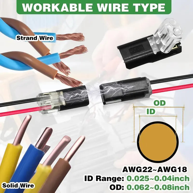 🔥Double-Wire Plug-in Connector Led Light Strip Connectors 2 Pin
