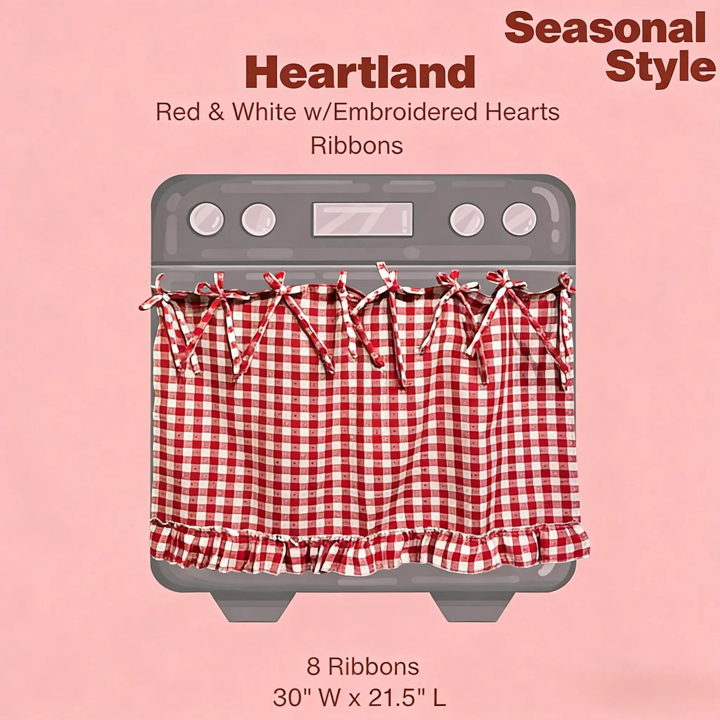 🧺 Handmade Oven Skirts | Farmhouse Kitchen Décor🔒 Heat-Resistant | 🎀 Effortless Install | ✨ Hide Clutter & Elevate Style