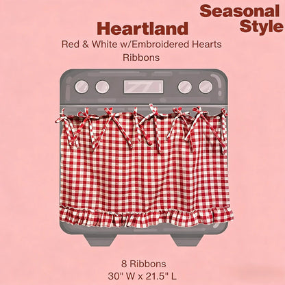 🧺 Handmade Oven Skirts | Farmhouse Kitchen Décor🔒 Heat-Resistant | 🎀 Effortless Install | ✨ Hide Clutter & Elevate Style