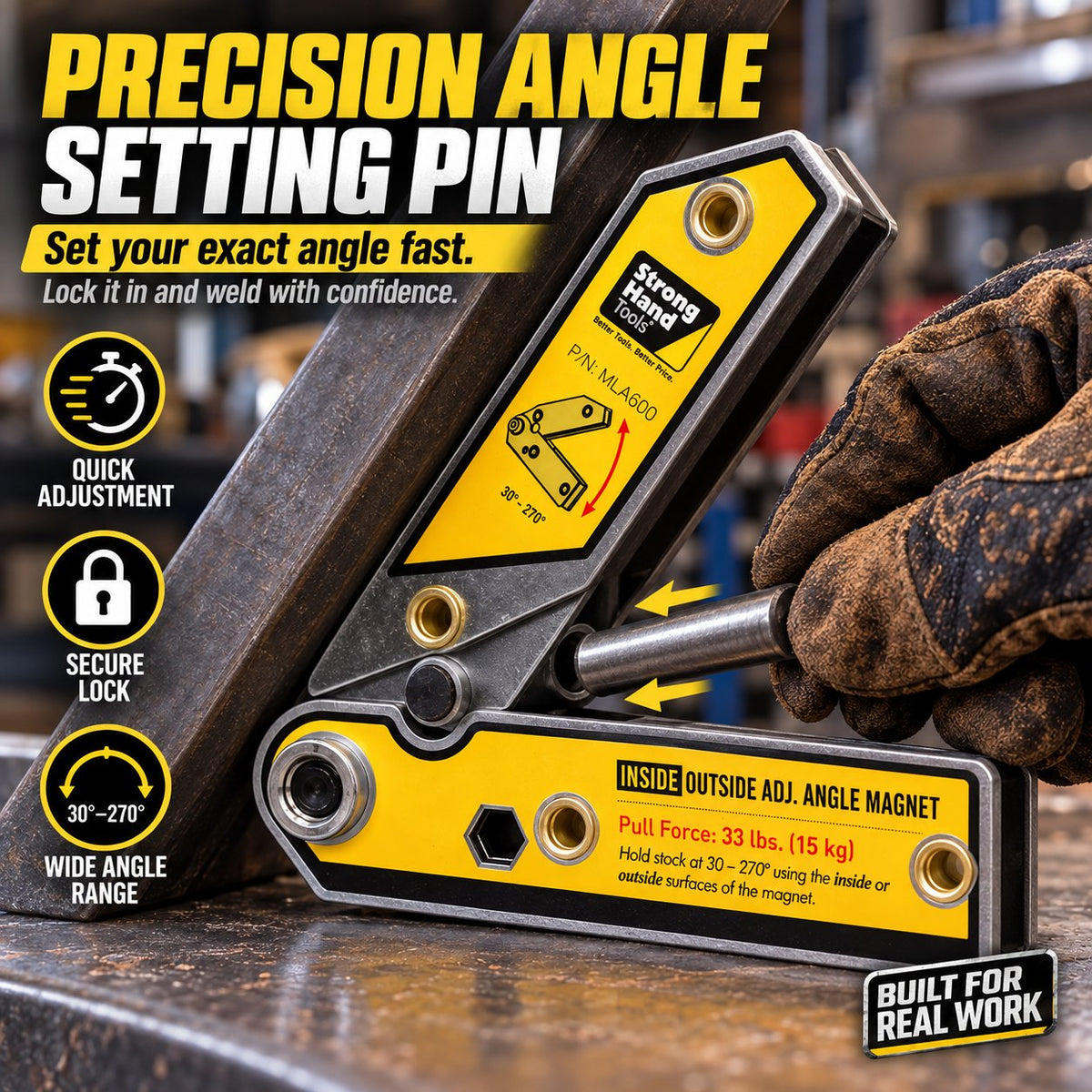 Dual Magnet Welding Angle Holder | Adjustable 30–270 Degree Fixture