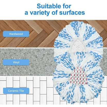 3 Pack Upgraded Spin Mop Replacement Head with Built-in Scrub Pad