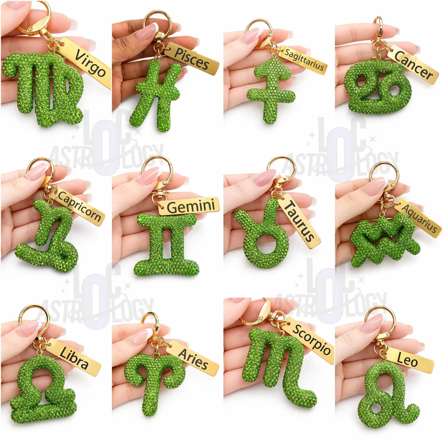 🔥LAST DAY 49% OFF-  Zodiac Bedazzled Bag Charm & Keychain