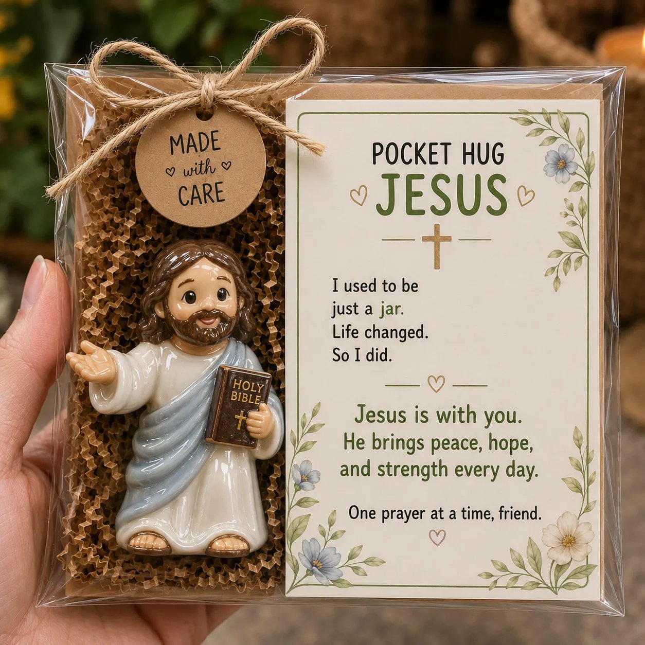 ✝️ Christian Pocket Blessing Keepsake Gift Set Collection | Devotional Figure, Scripture-Inspired Encouragement Card & Gift-Ready Packaging Included 🤍