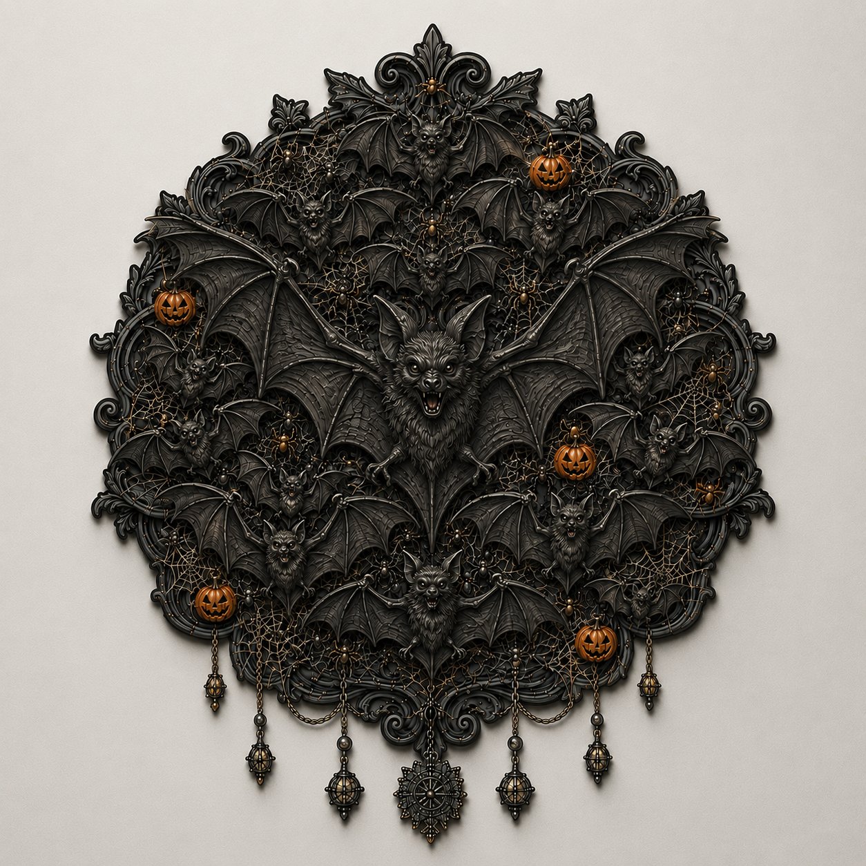 🦇 Gothic Halloween Wall Art Collection | Metal Skull, Ghost & Bat Decor with 3D Visual Effect for Haunted Wall Displays 🎃