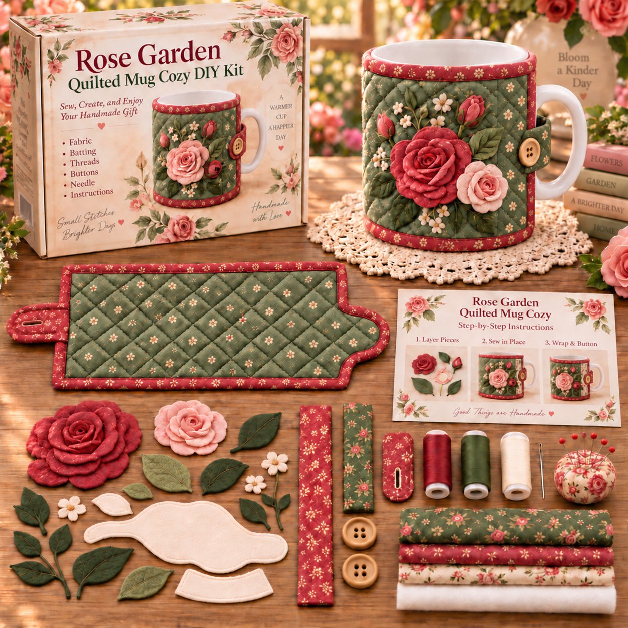 Garden Quilted Mug Cozy DIY Kit