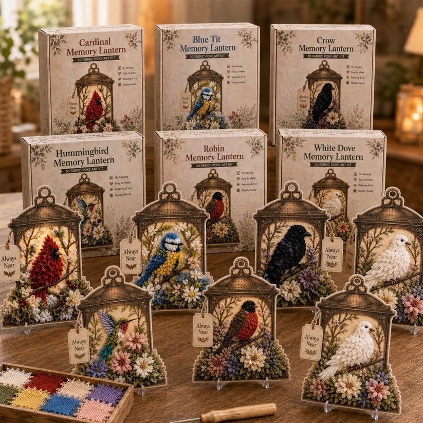 🔥LAST DAY 50% OFF - 🕊️ Always Near 3D Fabric Poke Art Memory Lantern Kit