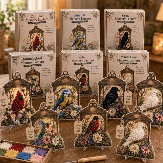 🔥LAST DAY 50% OFF - 🕊️ Always Near 3D Fabric Poke Art Memory Lantern Kit