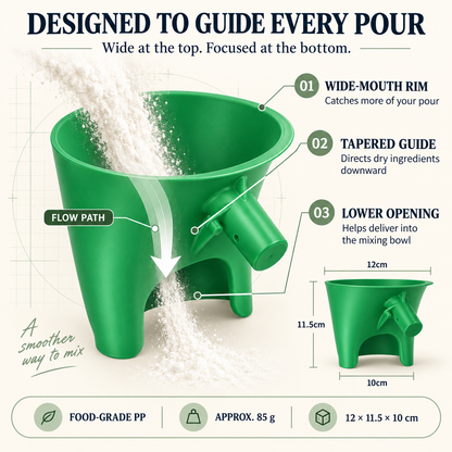 Stand Mixer Flour Funnel – Mess-Free Wide-Mouth Ingredient Guide for Home Baking