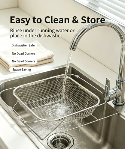 Stainless Steel Expandable Over-The-Sink Colander