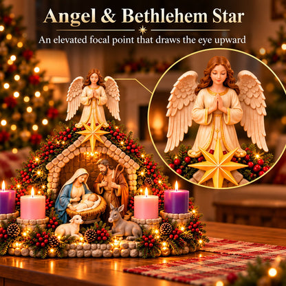Nativity Christmas Candle Centerpiece