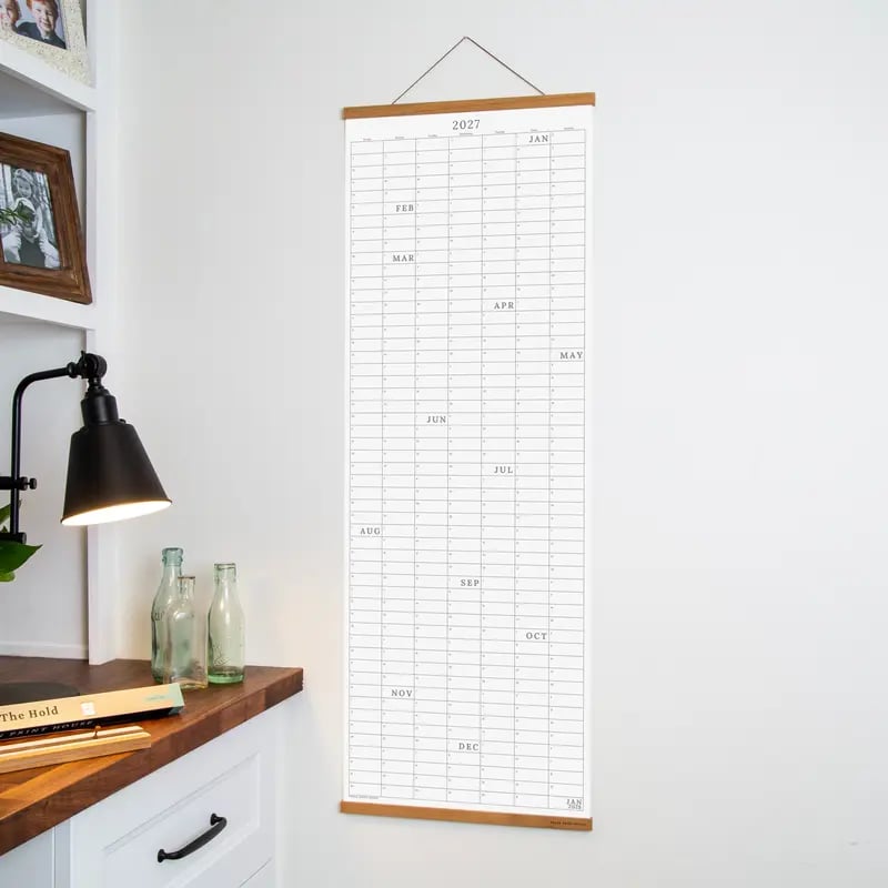 🔥 HOT SALE! 🗓️🏡 2027 Cozy Pecan Print Wall Calendar – 12-Month Vertical Planner