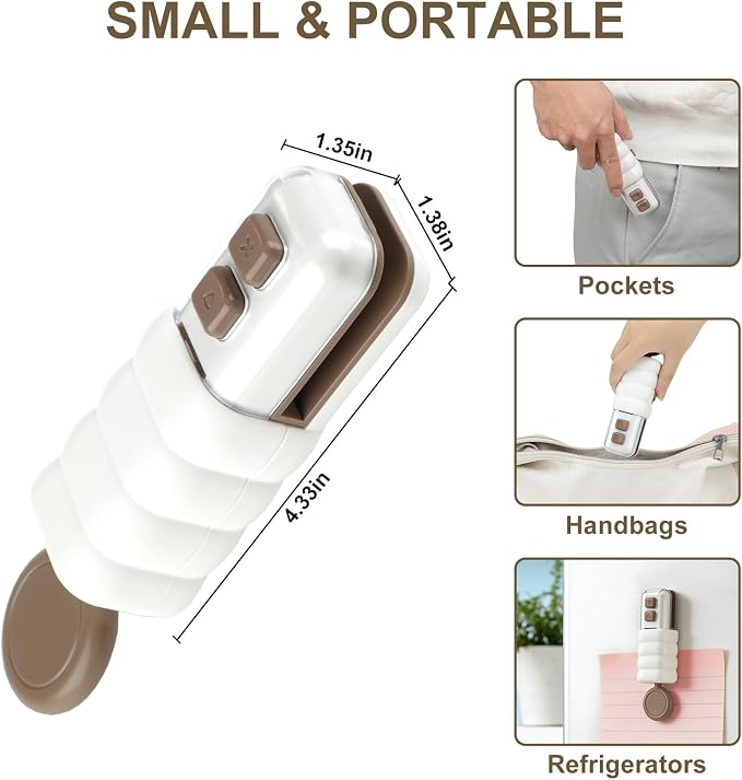 4 in 1 Mini Bag Sealer, Upgraded Mini Bag Sealer with Cutter and Magnet
